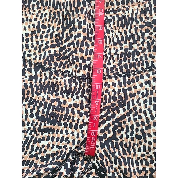 NWOT Move Theology Black Tan Cream Animal Print 25" Full Length Leggings L - Picture 7 of 8
